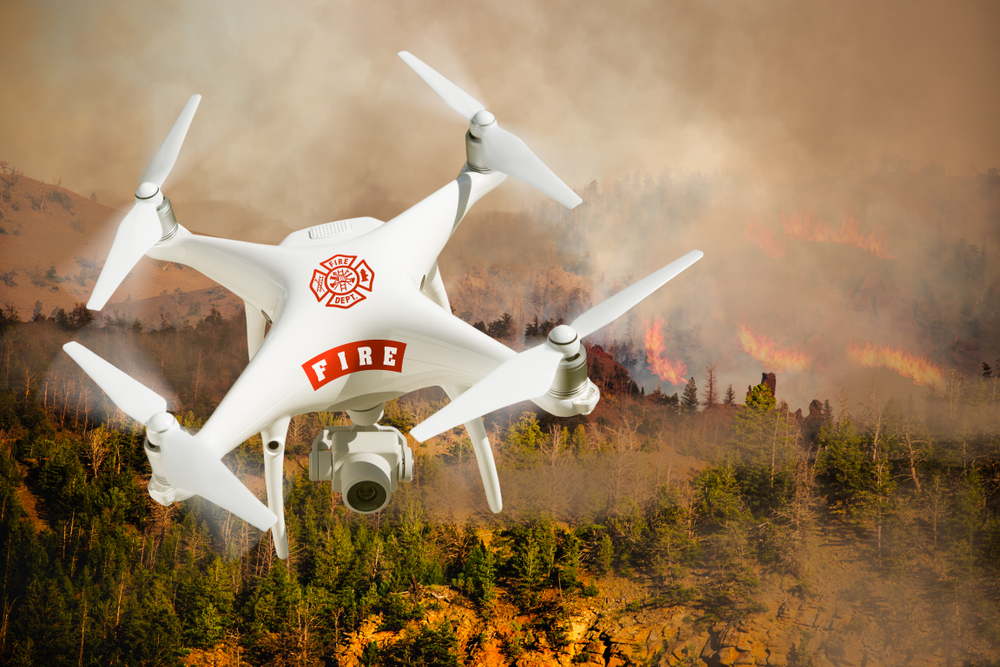Fire,Department,Unmanned,Aircraft,System,,(uas),Drone,Isolated,Above,A